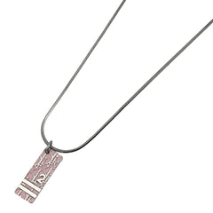 クリスチャンディオール ロゴ プレート ネックレス トロッター柄 ネックレス シルバーメッキ ピンク シルバー レディース 【中古】bracc