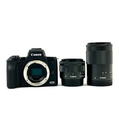 キヤノン Canon EOS Kiss M2 ダブルズームキット ブラック デジタル ミラーレス 一眼カメラ 【中古】cambb
