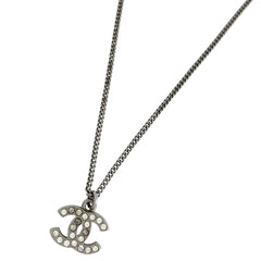 シャネル ココマーク ラインストーン ネックレス CC ネックレス シルバー ラインストーン シルバー レディース 【中古】bracc
