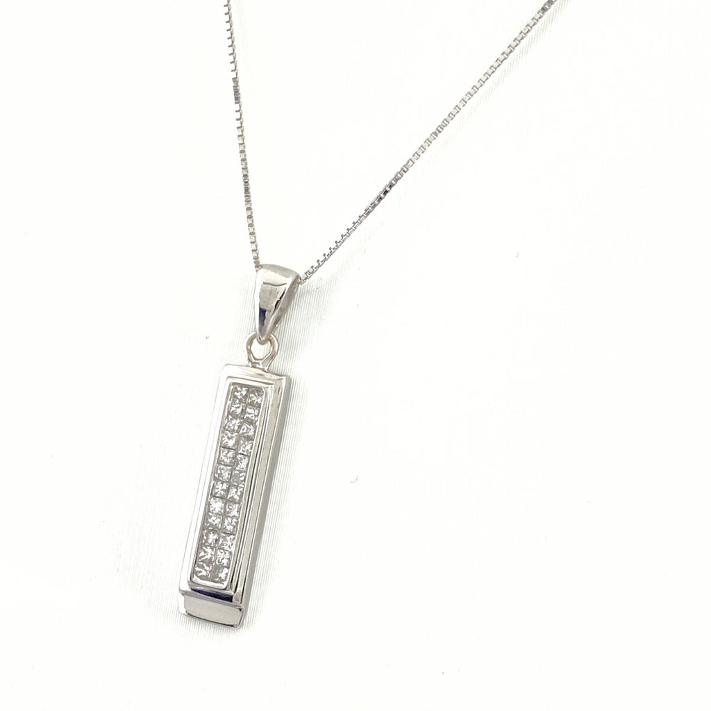 メレダイヤ デザインネックレス WG ホワイトゴールド ペンダント ネックレス WG ダイヤモンド レディース 【中古】nbjwl