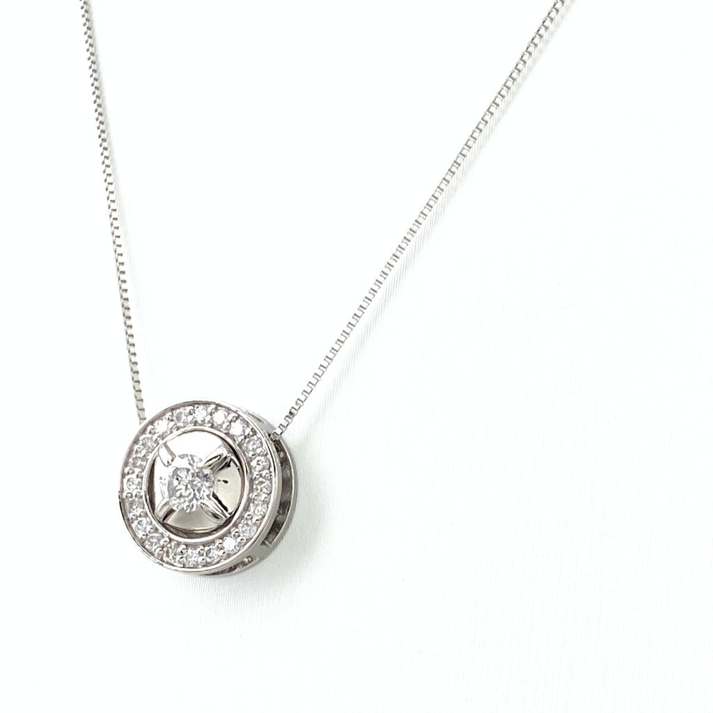 メレダイヤ デザインネックレス プラチナ ペンダント ネックレス Pt900 Pt850 ダイヤモンド レディース 【中古】nbjwl