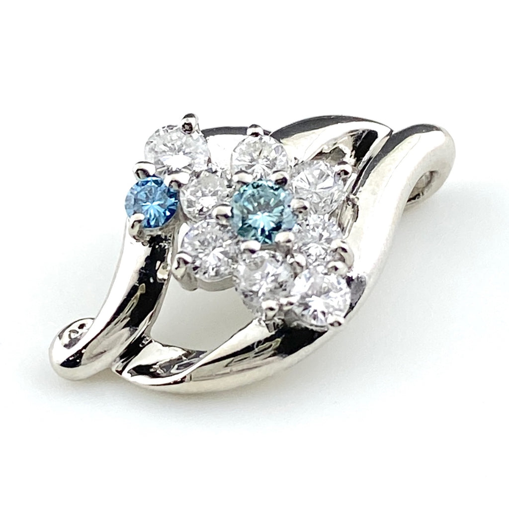 メレダイヤ デザインペンダントトップ プラチナ ブルーダイヤトリート ペンダントトップ Pt900 ダイヤモンド レディース 【中古】nbjwl