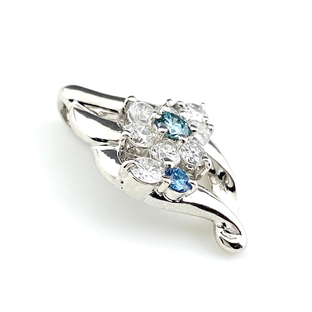 メレダイヤ デザインペンダントトップ プラチナ ブルーダイヤトリート ペンダントトップ Pt900 ダイヤモンド レディース 【中古】nbjwl