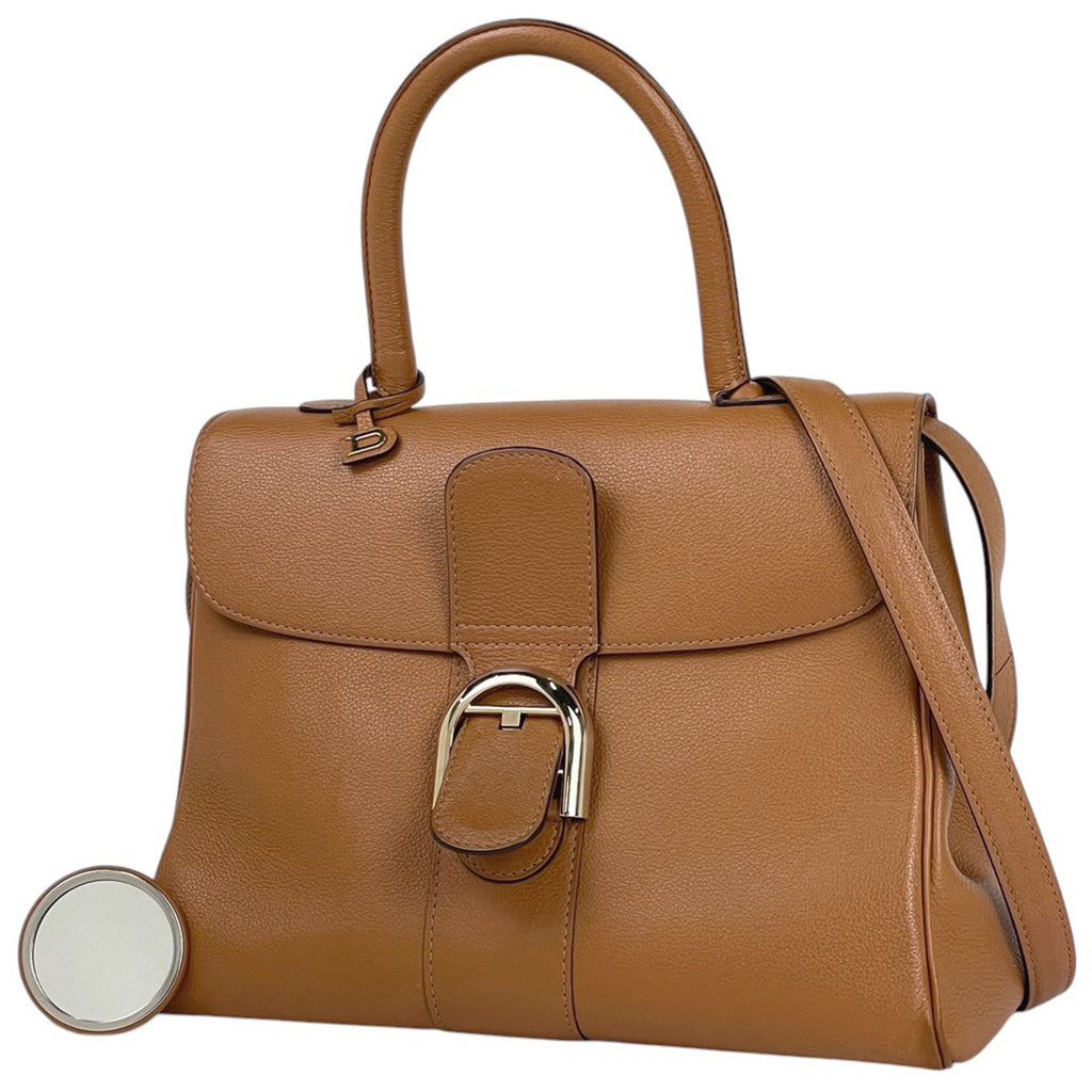 デルヴォー ブリヨン 2WAY ショルダーバッグ ハンドバッグ レザー ブラウン レディース 【中古】brbag
