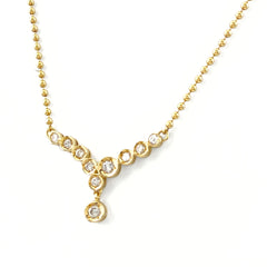 メレダイヤ デザインネックレス YG イエローゴールド ペンダント ネックレス K18 ダイヤモンド レディース 【中古】nbjwl