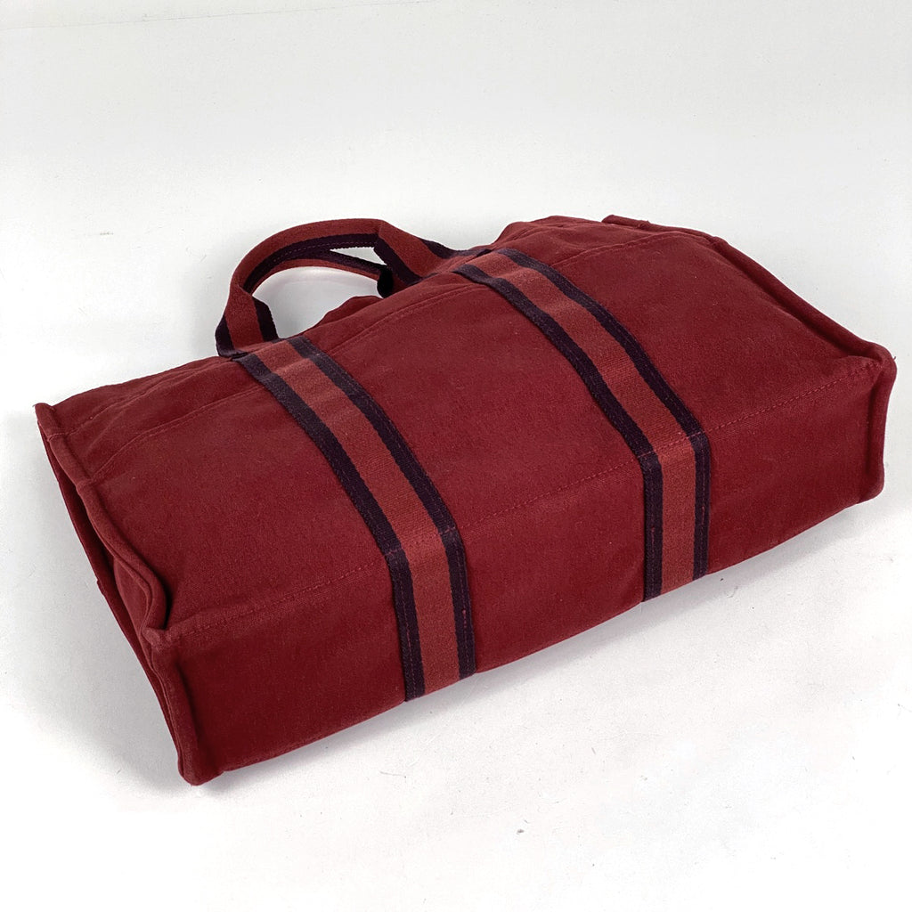 エルメス フールトゥ MM ハンドバッグ トートバッグ キャンバス レッド レディース 【中古】brbag