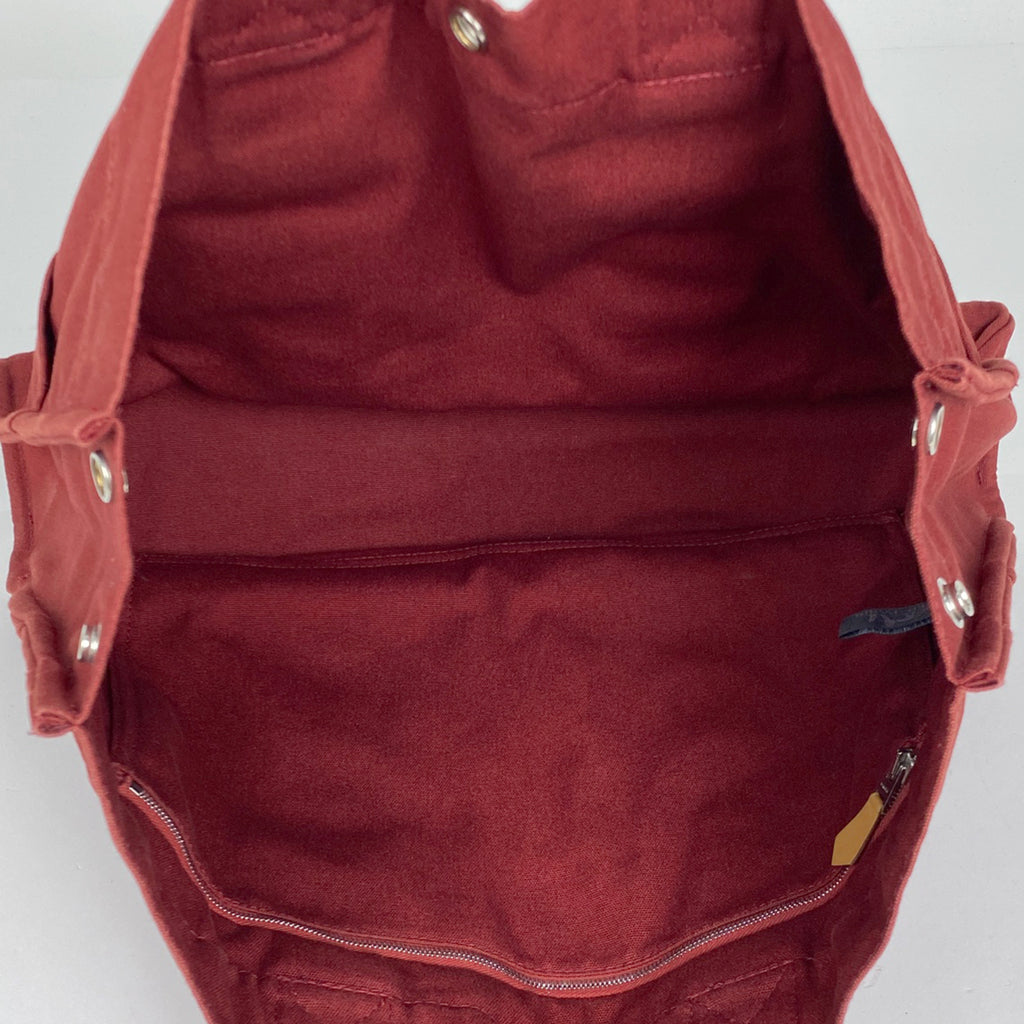 エルメス フールトゥ MM ハンドバッグ トートバッグ キャンバス レッド レディース 【中古】brbag