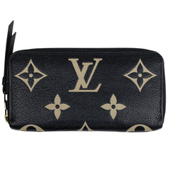 ルイ・ヴィトン ジッピー ウォレット ラウンドジップ ラウンドファスナー バイカラー 長財布 モノグラムアンプラント ブラック ベージュ M80481 レディース 【中古】brbag