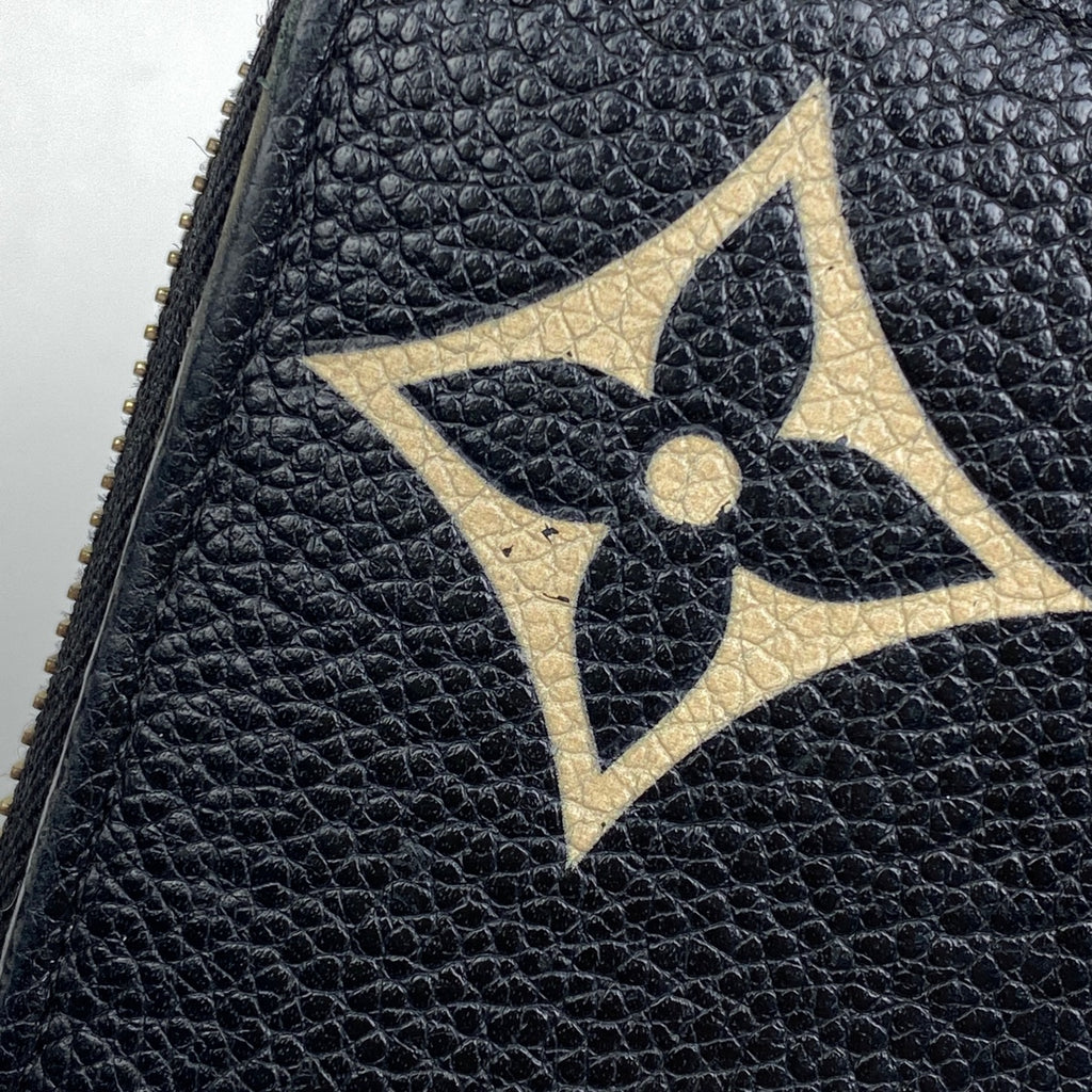 ルイ・ヴィトン ジッピー ウォレット ラウンドジップ ラウンドファスナー バイカラー 長財布 モノグラムアンプラント ブラック ベージュ M80481 レディース 【中古】brbag