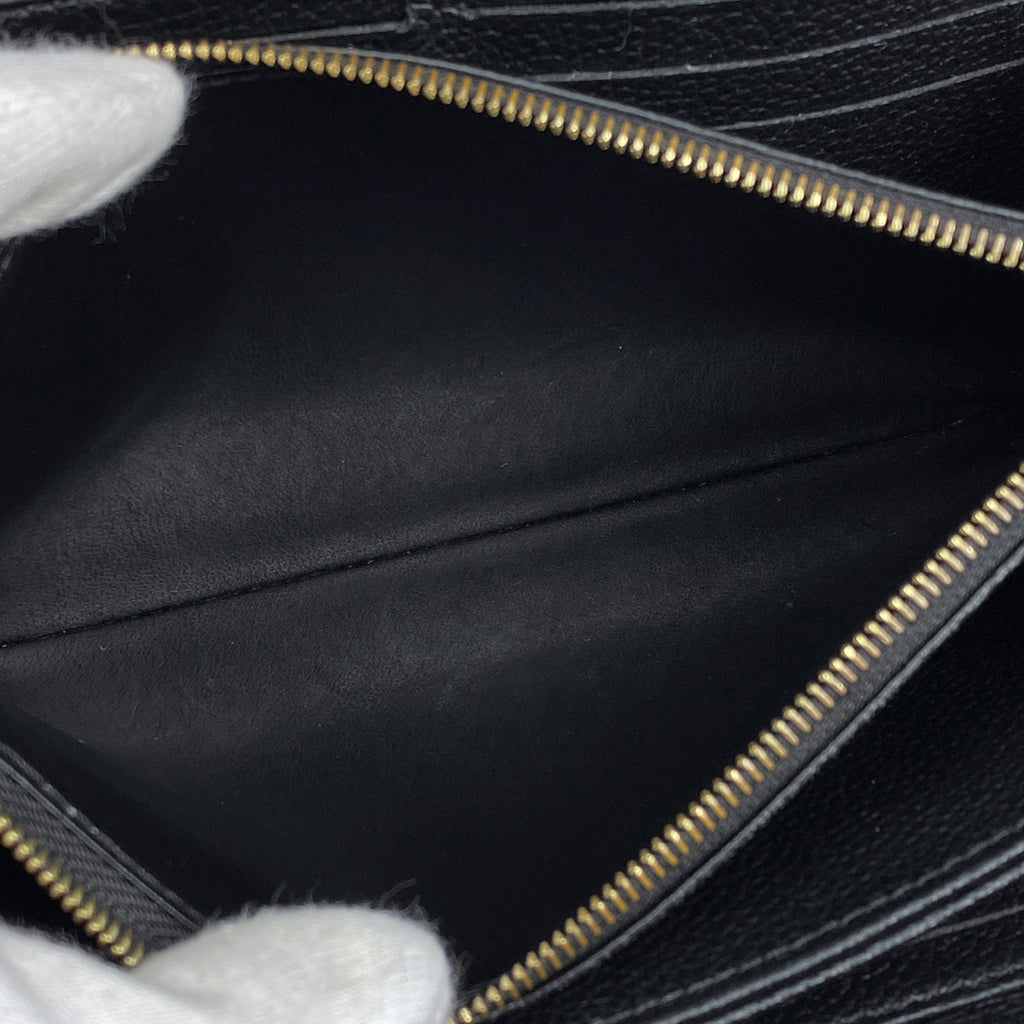 ルイ・ヴィトン ジッピー ウォレット ラウンドジップ ラウンドファスナー バイカラー 長財布 モノグラムアンプラント ブラック ベージュ M80481 レディース 【中古】brbag