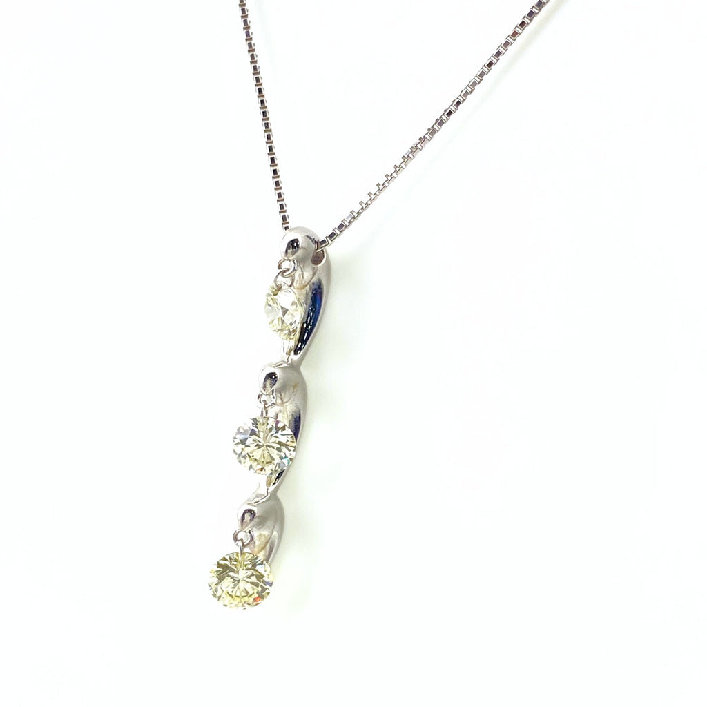 ダイヤモンド デザインネックレス WG ホワイトゴールド ペンダント ネックレス K18 WG ダイヤモンド レディース 【中古】nbjwl