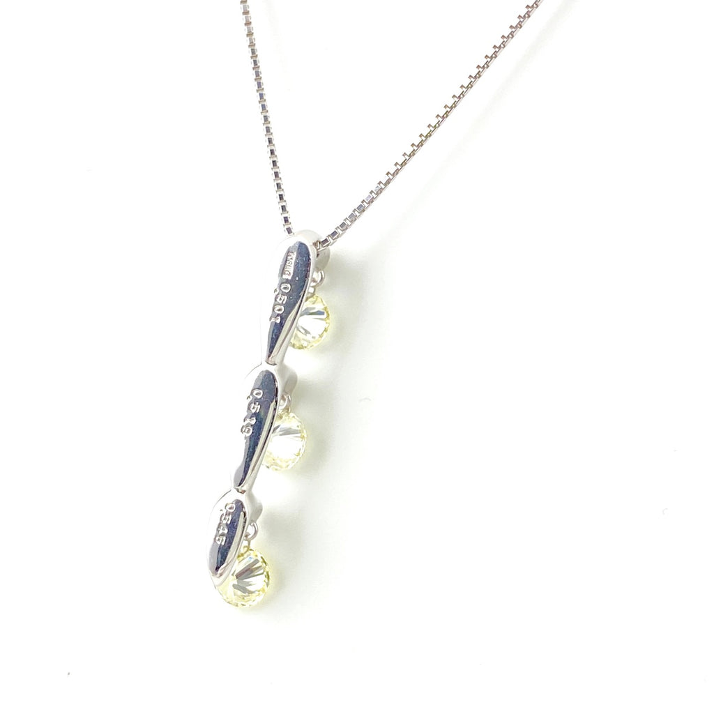 ダイヤモンド デザインネックレス WG ホワイトゴールド ペンダント ネックレス K18 WG ダイヤモンド レディース 【中古】nbjwl