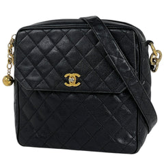 シャネル ココマーク チェーン ショルダーバッグ マトラッセ ショルダーバッグ キャビアスキン ブラック レディース 【中古】brbag