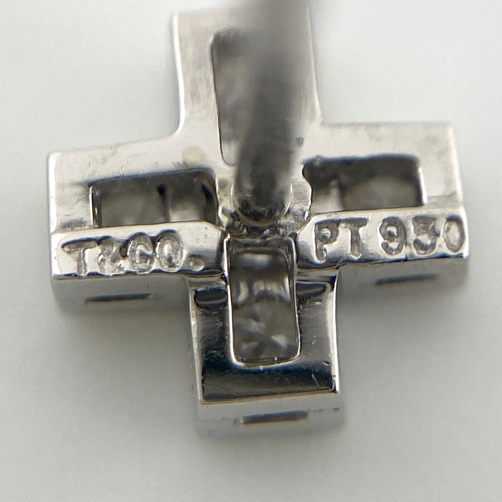 ティファニー クルーシフォーム クロス ダイヤ ピアス プラチナ メレダイヤ 十字架 ピアス Pt950 ダイヤモンド 【中古】brjwl