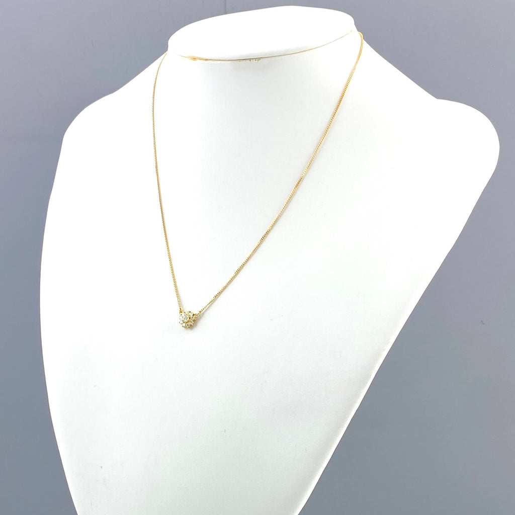 メレダイヤ デザインネックレス YG イエローゴールド ペンダント ネックレス K18 ダイヤモンド レディース 【中古】nbjwl