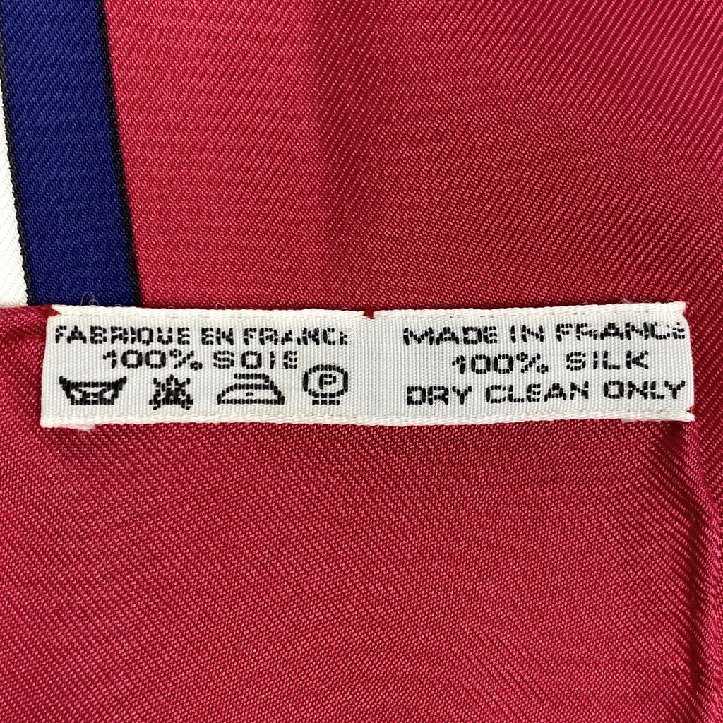 エルメス カレ 90 MORS＆FILETS 馬具とビット スカーフ シルク レッド マルチカラー レディース 【中古】brbag