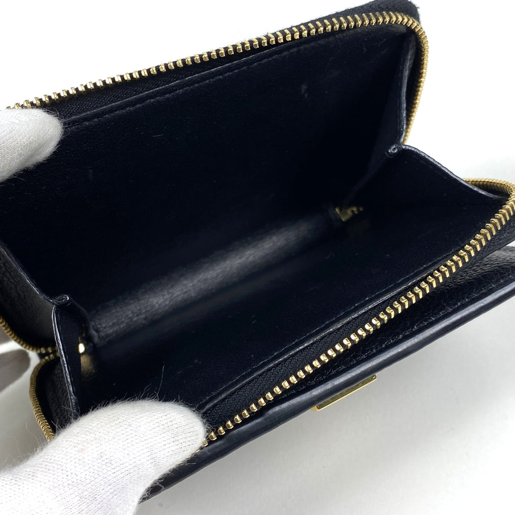 イヴ・サンローラン ロゴ 二つ折り 財布 札入れ 小銭入れ 二つ折り財布 レザー ブラック 532867 【中古】brbag
