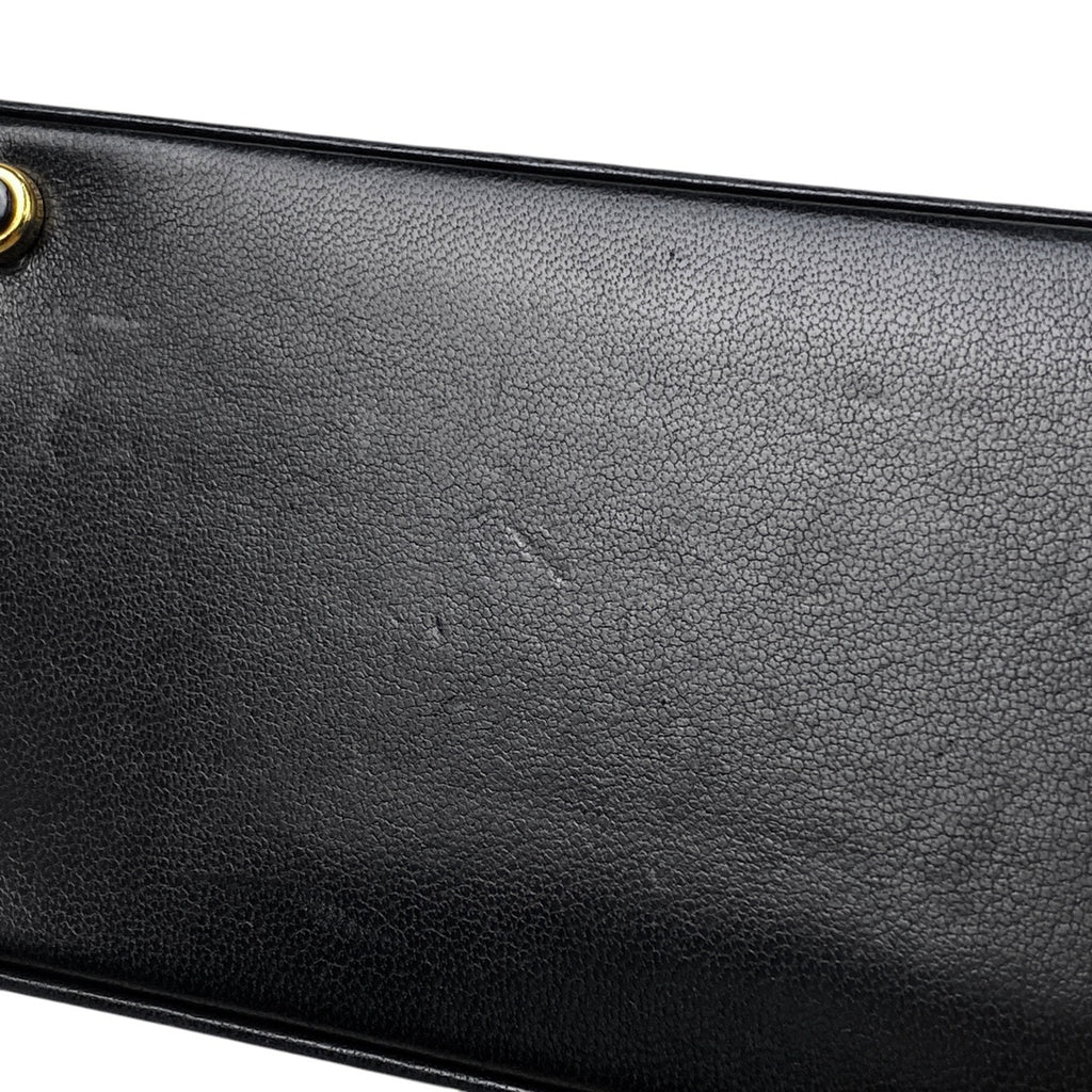 シャネル ココマーク チェーン ショルダーバッグ Wチェーン ショルダーバッグ レザー ブラック レディース 【中古】brbag