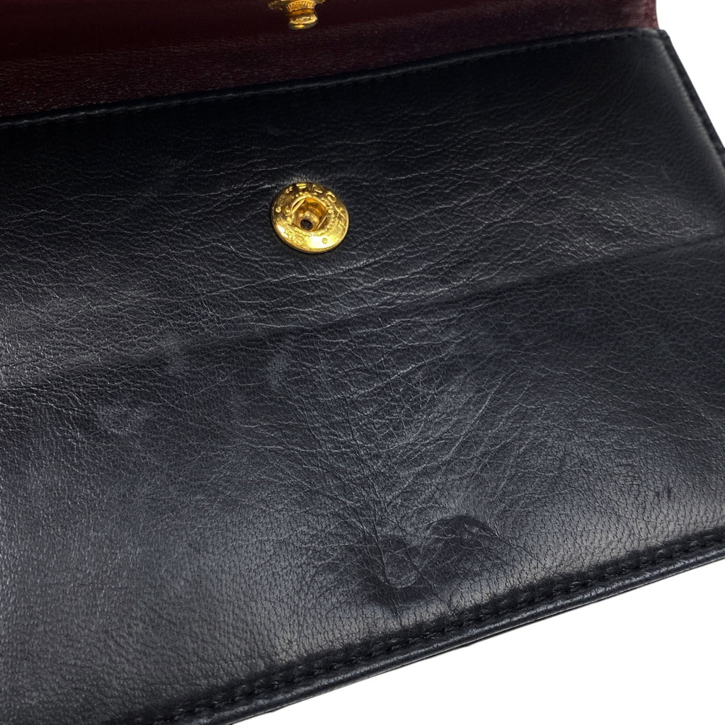 シャネル ココマーク チェーン ショルダーバッグ Wチェーン ショルダーバッグ レザー ブラック レディース 【中古】brbag