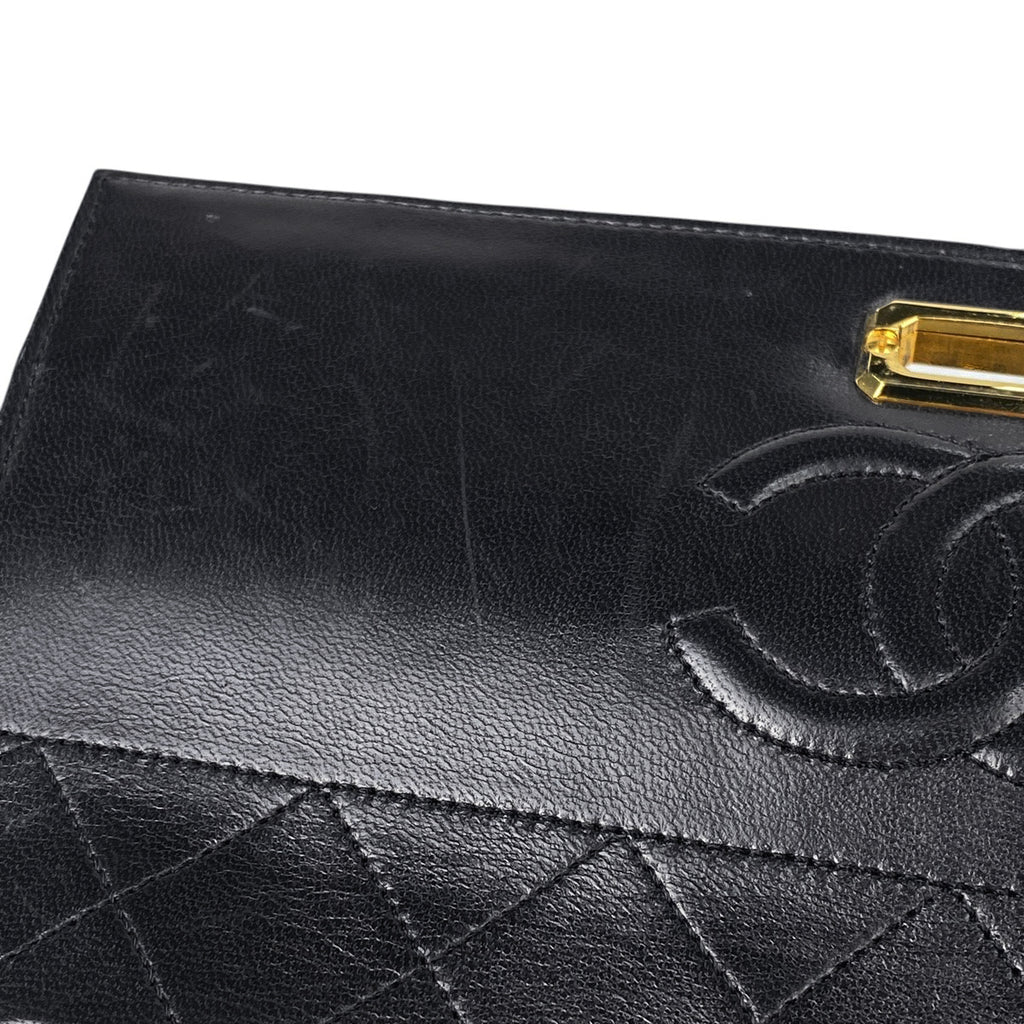 シャネル ココマーク チェーン ショルダーバッグ Wチェーン ショルダーバッグ レザー ブラック レディース 【中古】brbag