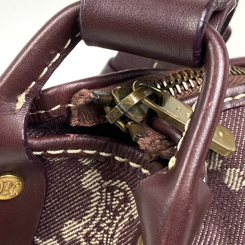 セリーヌ パリマカダム ショルダーバッグ 斜め掛け ショルダーバッグ デニム ボルドー レディース 【中古】brbag