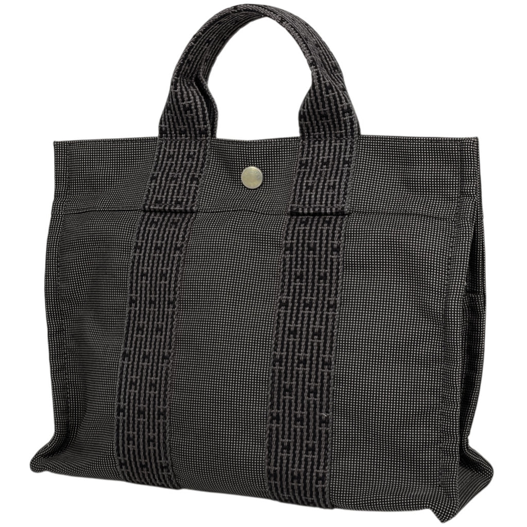 エルメス エールライン トート PM ハンドバッグ トートバッグ ナイロンキャンバス グレー ブラック レディース 【中古】brbag