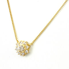 メレダイヤ デザインネックレス YG イエローゴールド ペンダント ネックレス K18 ダイヤモンド レディース 【中古】nbjwl