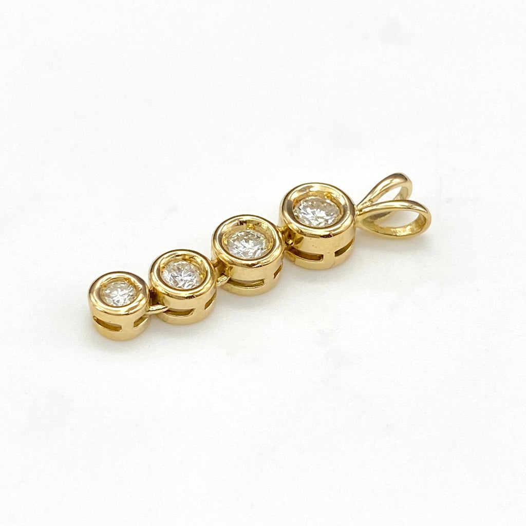 メレダイヤ デザインペンダントトップ YG イエローゴールド ペンダントトップ K18 ダイヤモンド レディース 【中古】nbjwl