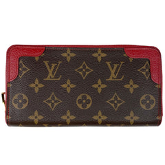 ルイ・ヴィトン ジッピー ウォレット レティーロ 札入れ 小銭入れ ラウンドファスナー 長財布 モノグラム ブラウン スリーズ(レッド) M61854 レディース 【中古】brbag