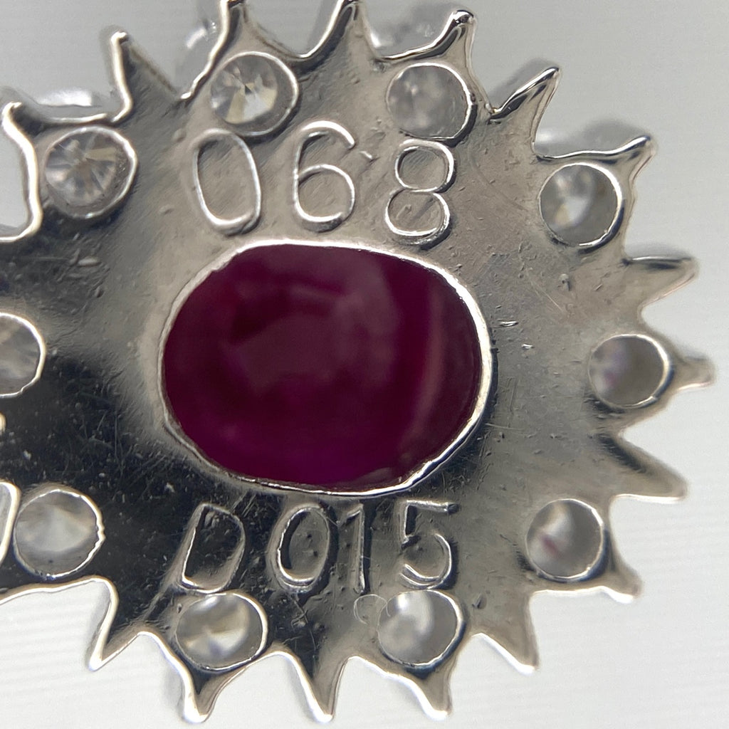 ルビー デザインネックレス プラチナ メレダイヤ ペンダント ネックレス Pt900 Pt850 ルビー レディース 【中古】nbjwl