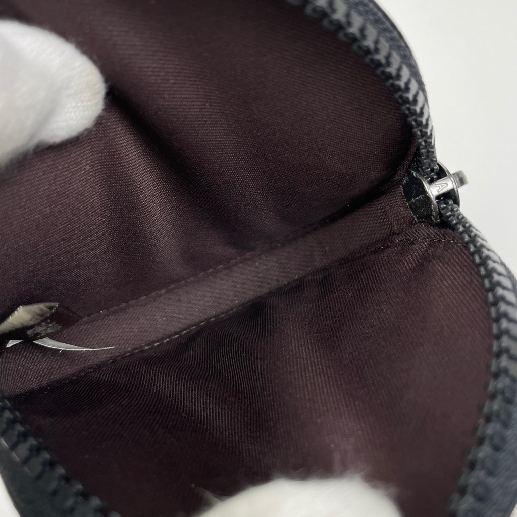 コーチ ロゴ コインケース ポーチ 馬車柄 小銭入れ コインケース レザー ブラック レディース 【中古】brbag