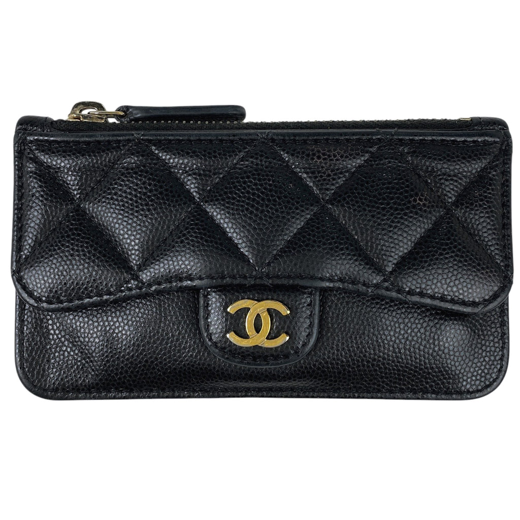シャネル ココマーク コインケース マトラッセ 小銭入れ コインケース キャビアスキン ブラック レディース 【中古】brbag