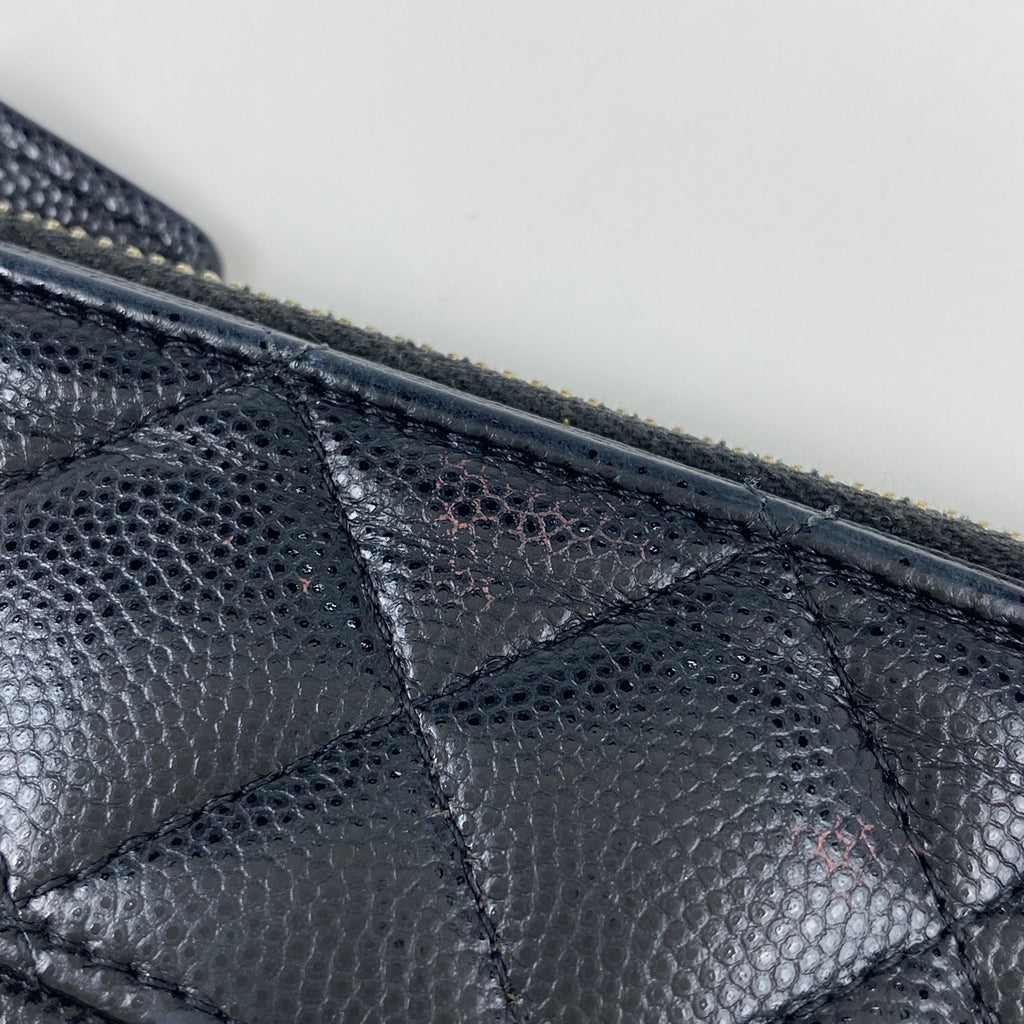 シャネル ココマーク コインケース マトラッセ 小銭入れ コインケース キャビアスキン ブラック レディース 【中古】brbag