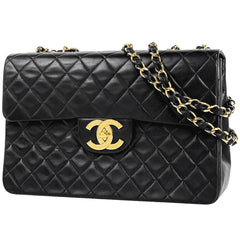 シャネル デカ マトラッセ シングルフラップ チェーン ショルダーバッグ ココマーク Wチェーン ショルダーバッグ レザー ブラック A01094 レディース 【中古】brbag
