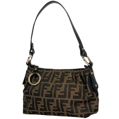 フェンディ ズッカ柄 ショルダーバッグ キャンバス ブラウン 8BR354 レディース 【中古】brbag
