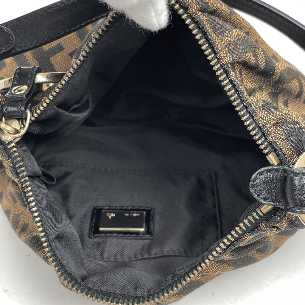 フェンディ ズッカ柄 ショルダーバッグ ハンドバッグ ショルダーバッグ キャンバス ブラウン 8BR354 レディース 【中古】brbag