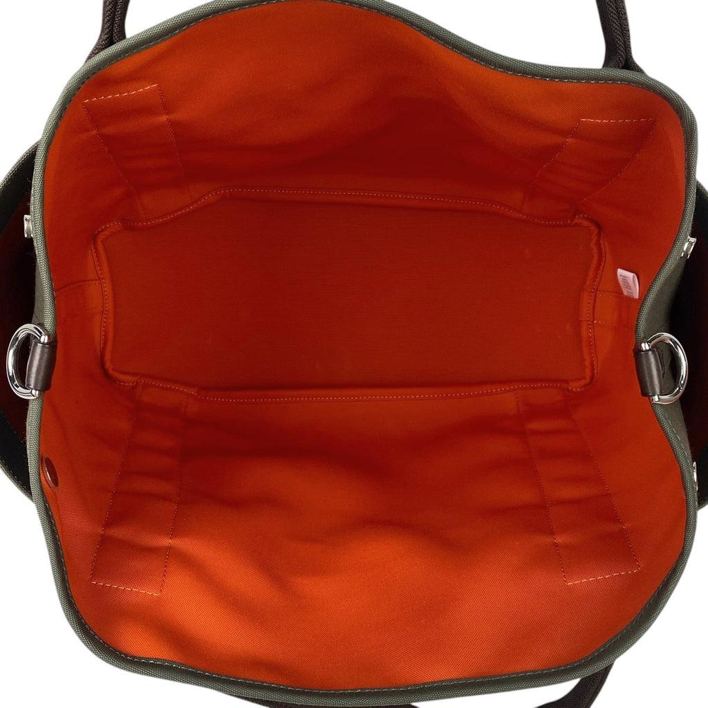 エルメス サック ド パンサージュ グルーム 2WAY ショルダーバッグ トートバッグ キャンバス グリーン ブラウン A レディース 【中古】brbag