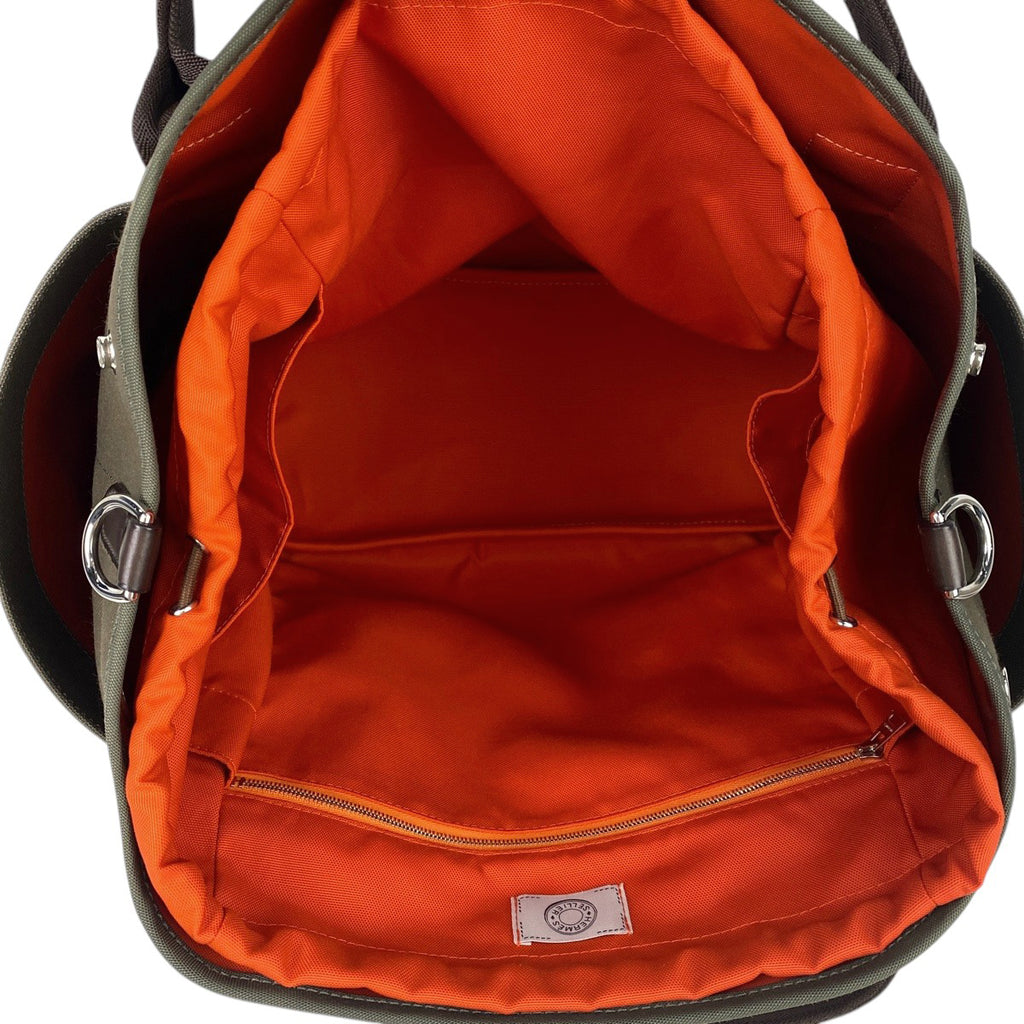 エルメス サック ド パンサージュ グルーム 2WAY ショルダーバッグ トートバッグ キャンバス グリーン ブラウン A レディース 【中古】brbag