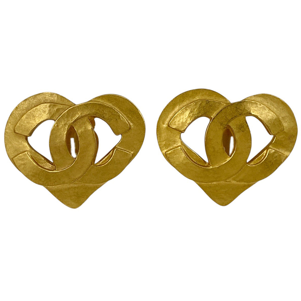シャネル ココマーク ハートモチーフ イヤリング CCマーク イヤリング GP ゴールド レディース 【中古】bracc