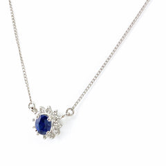 サファイア デザインネックレス プラチナ ペンダント ネックレス Pt850 Pt900 ダイヤモンド レディース 【中古】nbjwl