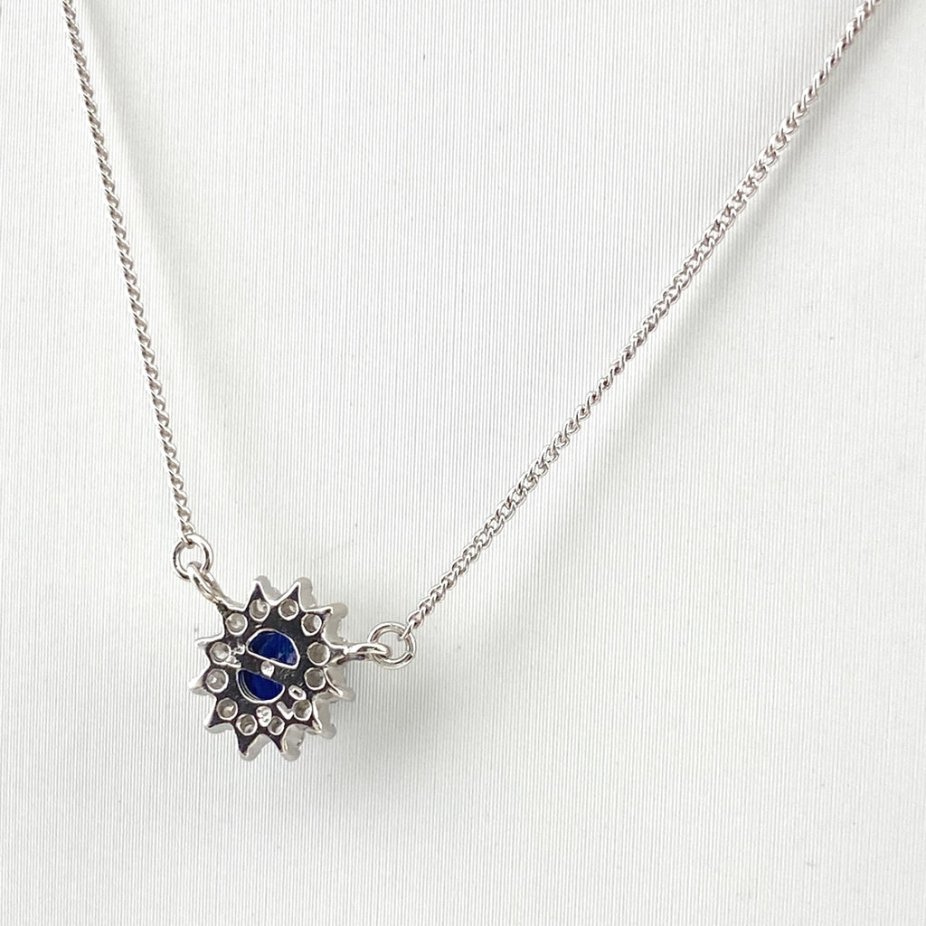 サファイア デザインネックレス プラチナ ペンダント ネックレス Pt850 Pt900 ダイヤモンド レディース 【中古】nbjwl