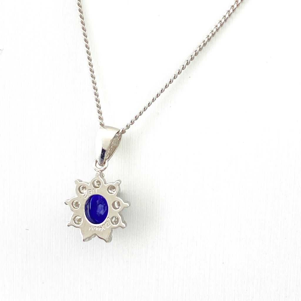 サファイア デザインネックレス プラチナ メレダイヤ ペンダント ネックレス Pt900 Pt850 サファイア レディース 【中古】nbjwl
