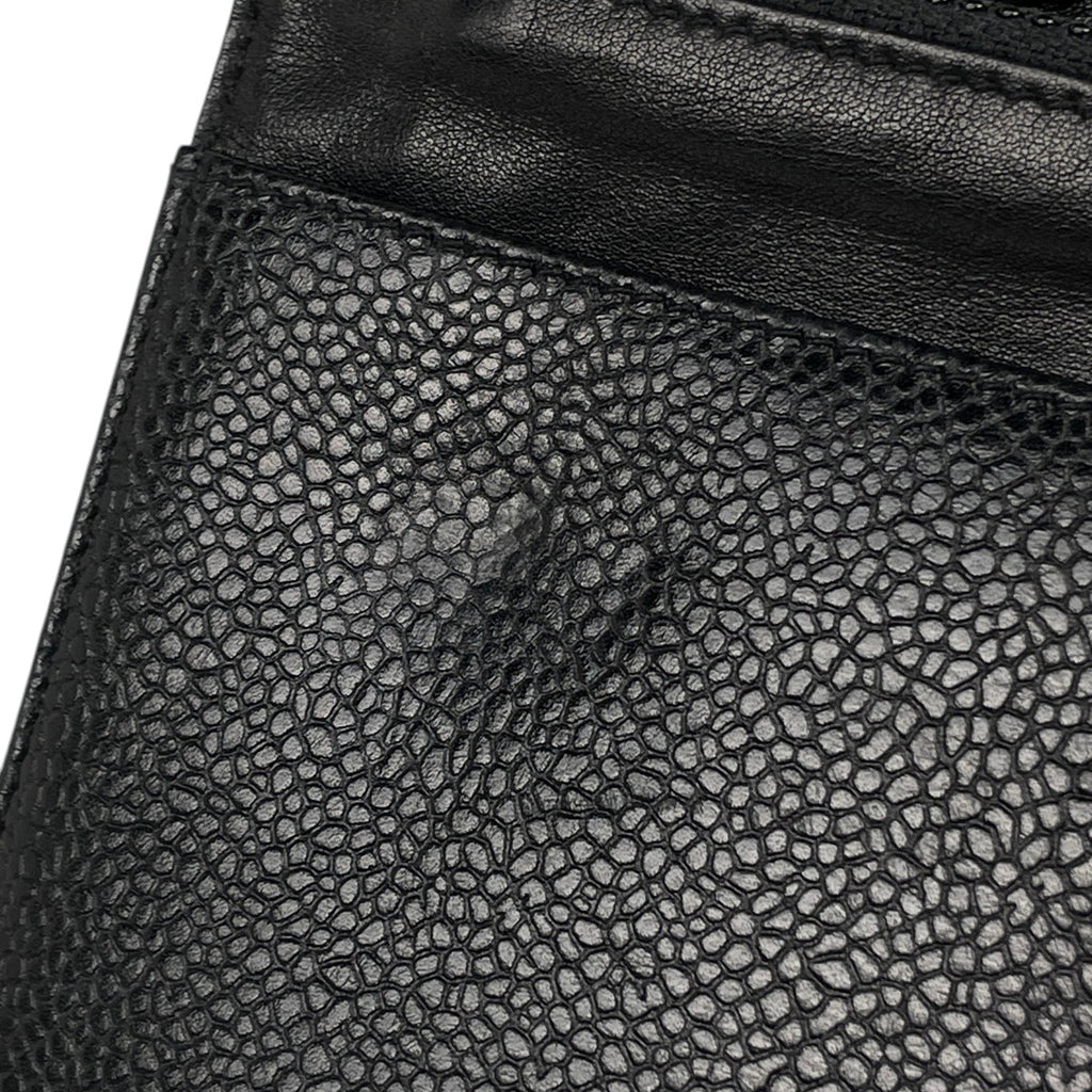 シャネル ココマーク チェーン ウォレット ショルダーバッグ キャビアスキン ブラック レディース 【中古】brbag