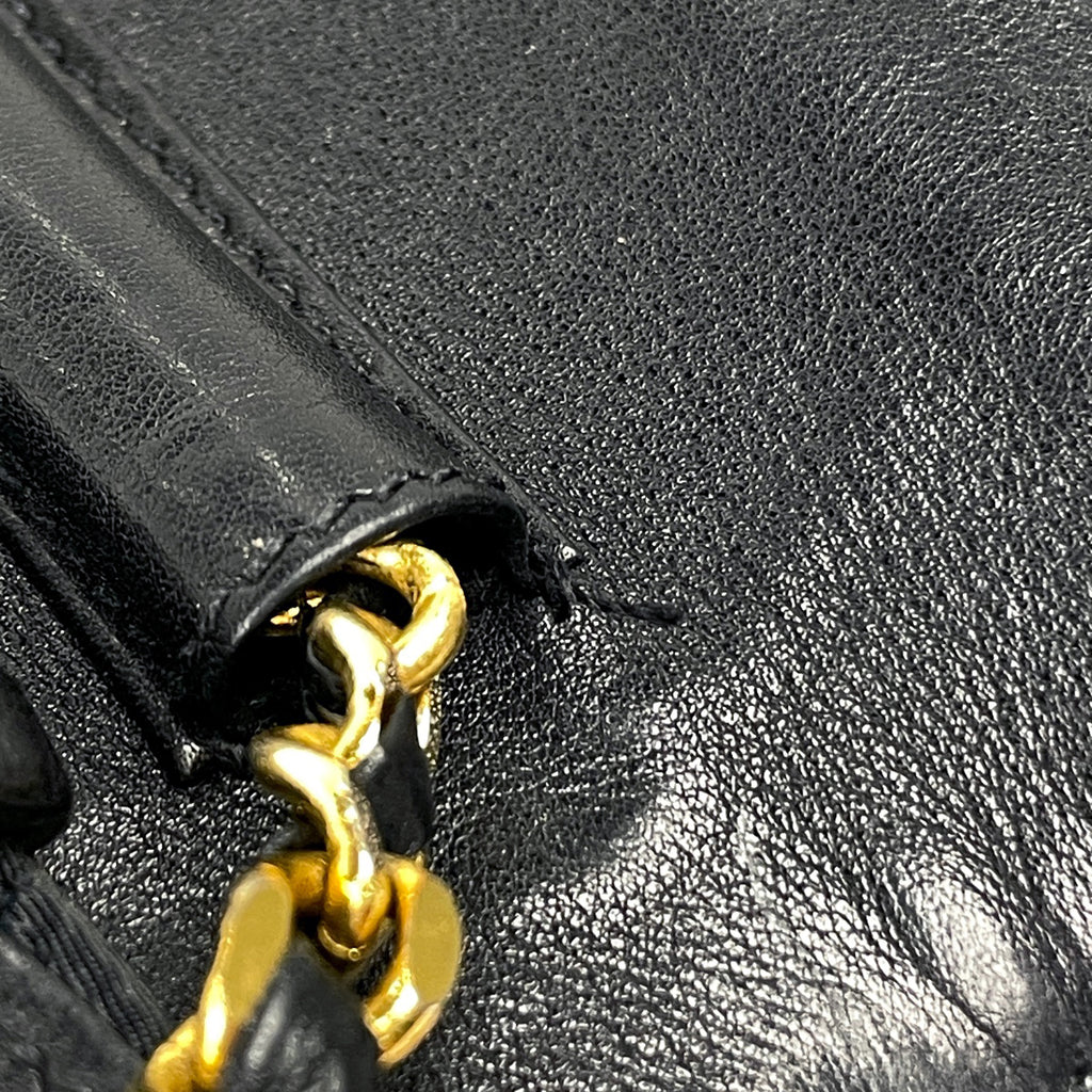 シャネル ココマーク チェーン ウォレット ショルダーバッグ キャビアスキン ブラック レディース 【中古】brbag