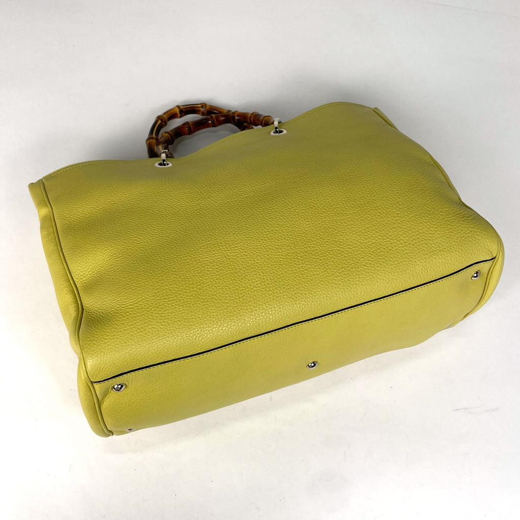 グッチ バンブー ショッパー ラージ トートバッグ ロゴ 2WAY ショルダーバッグ トートバッグ レザー イエロー 323658 レディース 【中古】brbag
