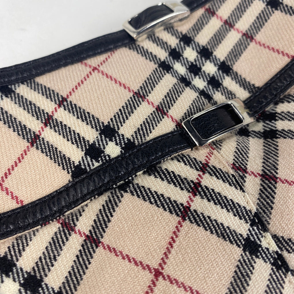 バーバリー チェック柄 スカート ミディ丈 膝丈 スカート スカート 毛 ナイロン ポリウレタン ベージュ ブラック レッド レディース 【中古】brapp