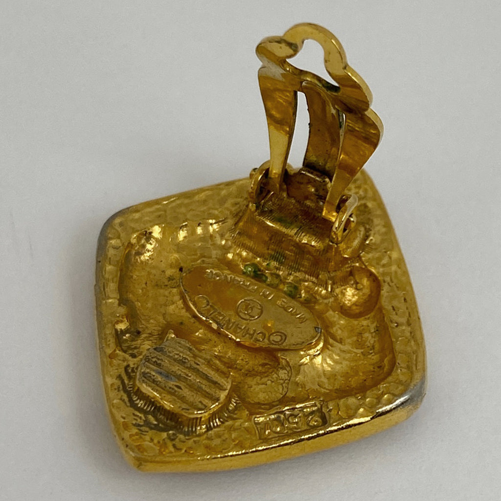 シャネル ココマーク イヤリング ひし形 スクエア イヤリング GP ゴールド レディース 【中古】bracc