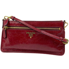 プラダ ロゴ ショルダーバッグ ポシェット ミニ ショルダーバッグ レザー レッド レディース 【中古】brbag