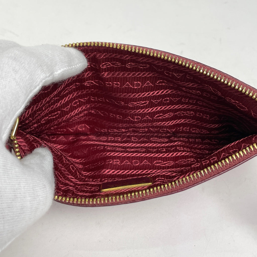 プラダ ロゴ ショルダーバッグ ポシェット ミニ ショルダーバッグ レザー レッド レディース 【中古】brbag