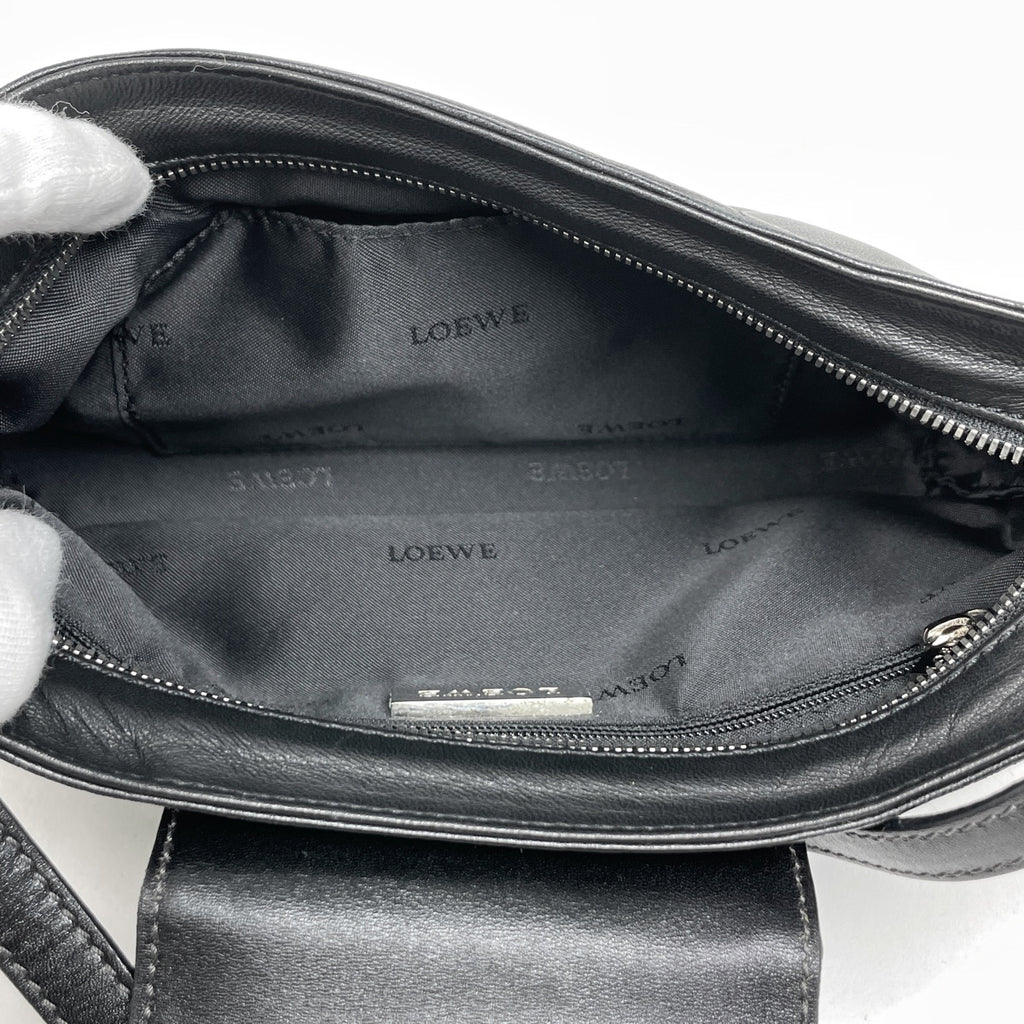 ロエベ ロゴ ショルダーバッグ ミニバッグ ショルダーバッグ レザー ブラック レディース 【中古】brbag